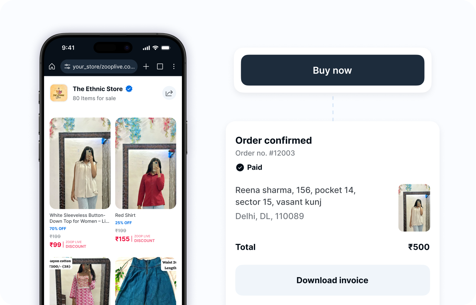 Zoop storefront preview